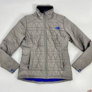 The Northface grey blue puffer thermaball trakker jacket women's S‎ athleisure